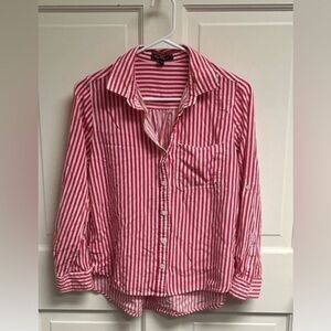 Velvet Heart Hot Pink Striped Button Down Shirt